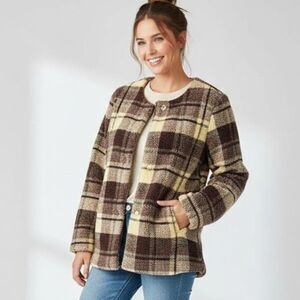 Anthropologie Sanctuary Teddy Sherpa Lined Shacket Trucker Teddy Jacket Coat M